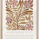 EcoHest Bible Verse Floral Framed Wall Art, 12x16 in OAK Wood Abstract Flowers Canvas Wall Art, Ephesians 3:17 Home Decor, Beige Logs Boho Christ Set of 1 for Bedroom Living Room