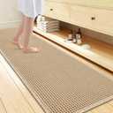 Smiry Waffle Bath Mat 72x24, Extra Soft Absorbent Bathroom Rugs, Non Slip Machine Washable Quick Dry Bath Rugs for Bathroom Floor, Tub, Shower, Home Decor Accessories, Brown