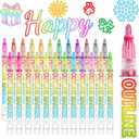 Glitter Markers Outline Glitter Pens, Tween Teen Girl Gifts Trendy Stuff, 24pcs Shimmer Metallic Outline Markers, Art Supplies Crafts Gifts for 4-12 Year Old Girls 6-8 9-12 10-12,Cute Cool Fun Crafts