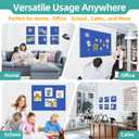 Large Cork Board for Walls - 12 Pack Bulletin Board, 47"x35" Felt Wall Tiles with Safe Removable Adhesive Tabs for Office Pin Board, Tack Board, Includes Push Pins & Sticky Tabs (Azure)