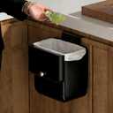 Large 3.2 Gallon Compost Bin, Under Sink Trash Can with Lid, Hanging Waste Cabinet for Office Kitchen Cupboard Bathroom Bedroom, Both Black
