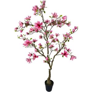 AfanD Artificial Magnolia Tree, 7 Ft Tall, Pink Blossoms, Faux Magnolia Tree Indoor Artificial Tree for Modern Home Office Living Room Floor Decor Indoor