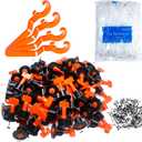 Tile Leveling System Kit,150pcs Reusable Tile Leveler Spacers+1000pcs 1/12" Cross-shaped Tile Spacers+4pcs Wrench+50pcs 1/16" Replaceable Spare Steel T-Pin,Tools for Wall Floor Tile Adjustment(150)