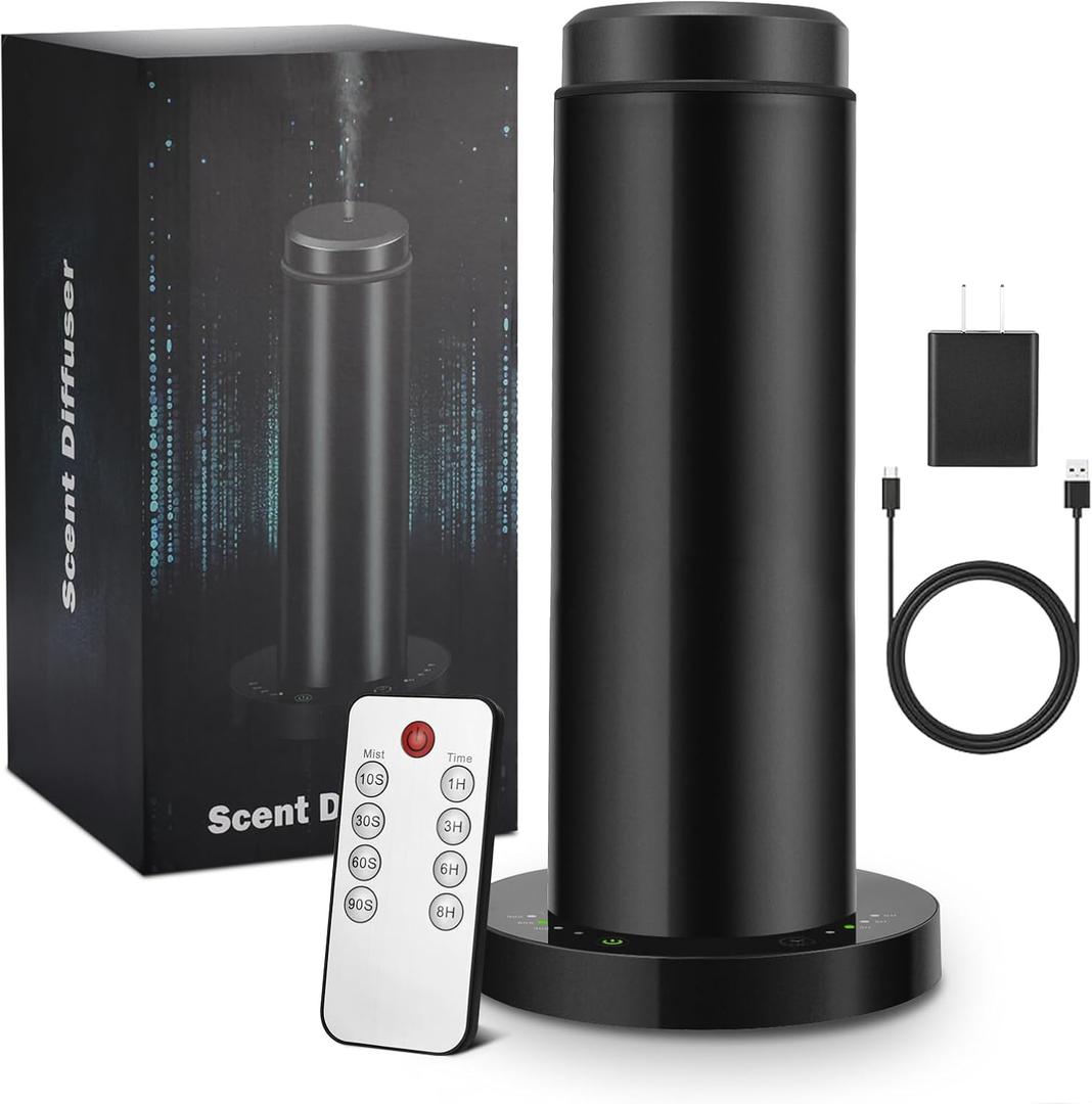 Waterless Scent Essential Oil Diffuser for Hotel,Whole House,Large Room, OfficeHome200ML Large Capacity, Covering 1500 Square feet (Blaack-b)