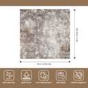 Washable 5x5 Area Rug Square Non-Slip Soft Indoor Rug for Kitchen Living Room Entryway Bathroom Modern Abstract Neutral 5ft Rug (Brown Beige, 5x5)