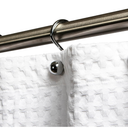Set of 12 hotel-quality shower curtain hooks with a silver chrome finish