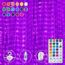 16 Colors Changing Curtain Lights - 250 LED 9.8 X 8.8 FT Fairy String, 7 Modes Twinkle with Remote, Backdrop Wall Hanging Dripping for Bedroom Backyard Halloween Christmas Decor