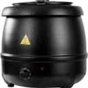 YBSVO 11 Qt. Round Black Countertop Food/Soup Kettle Warmer - 120V, 400W