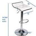 Set of 2 Barstool, White Adjustable Bar Stools Set of 2, 15 inches x 15 inches x 33 inches