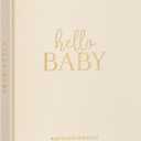 Lanpn Hello Baby First 5 Year Memory Book for Boy Girl - Linen Hardcover Baby Book Keepsake for New Parents - Newborn Baby Journal Scrapbook Photo Album Baby Milestone Book (Beige, 154 Pages)