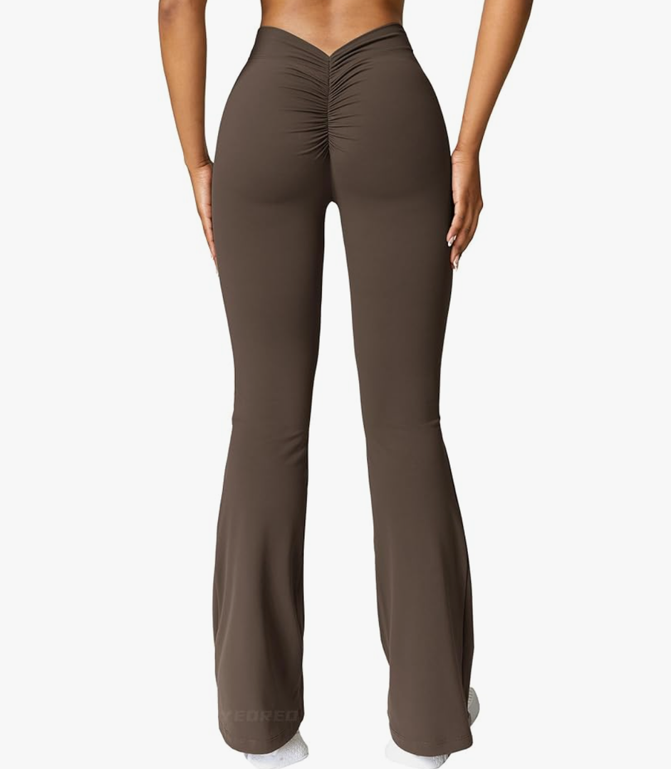 YEOREO Scrunch Flare Leggings Daze V Back Butt Lifting Wide Leg High Waist 31.5" Gym Workout Yoga Pants
Size M