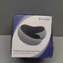 Travel Neck Pillows for Airplanes - 360 Ergonomic Memory Foam Travel Pillow - Relief Neck Pain with Breathable Support for Long Flights, Car, Train & Office Use - Adults & Kids (Gray)