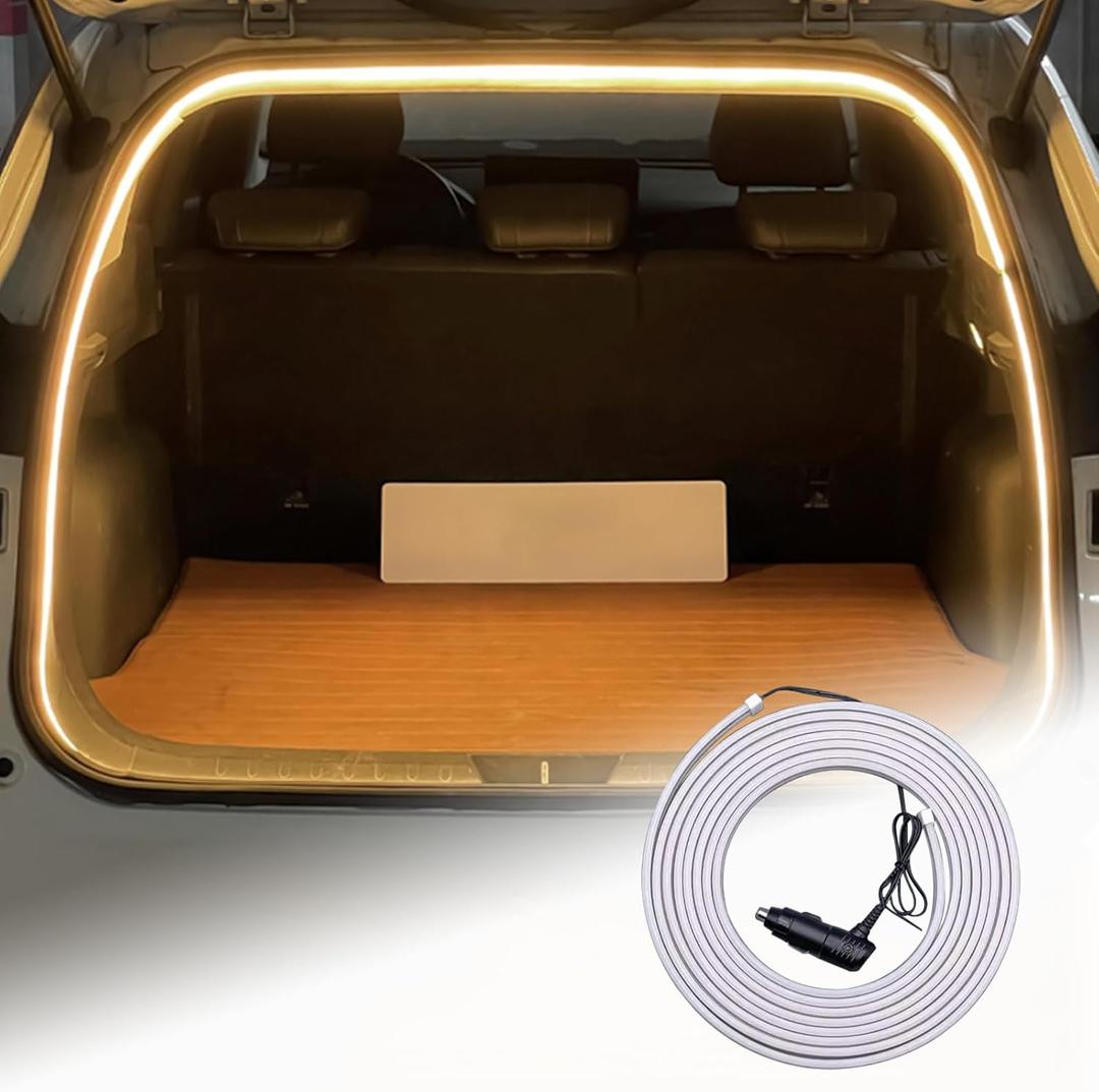 For 2019-2024 toyota RAV4 LED Rear Trunk Cargo Light Interior Decoration Lights Accessories Waterproof DC 15V (Warm Ligh)