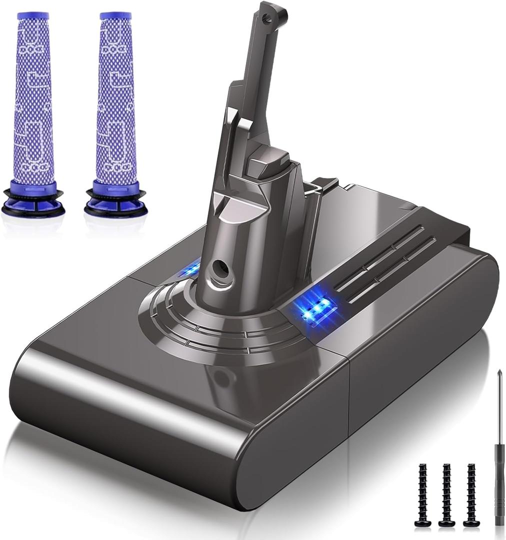 Designed for Dyson V8 Battery Replacement 8000mAh 21.6V Compatible with Dyson V8 Animal Battery Replacement V8 Fluffy V8 Absolute SV10 V8 Motorhead Carbon Fiber Cordless Vacuum Cleaner Battery