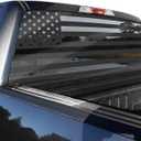 Black American Flag Rear Window Decal for Trucks, SUVs & Cars (65x17 Inches) - Matte Black US Flag Sticker - Fits Pickup Trucks, Sedan Windows - UV Resistant, Easy to Install