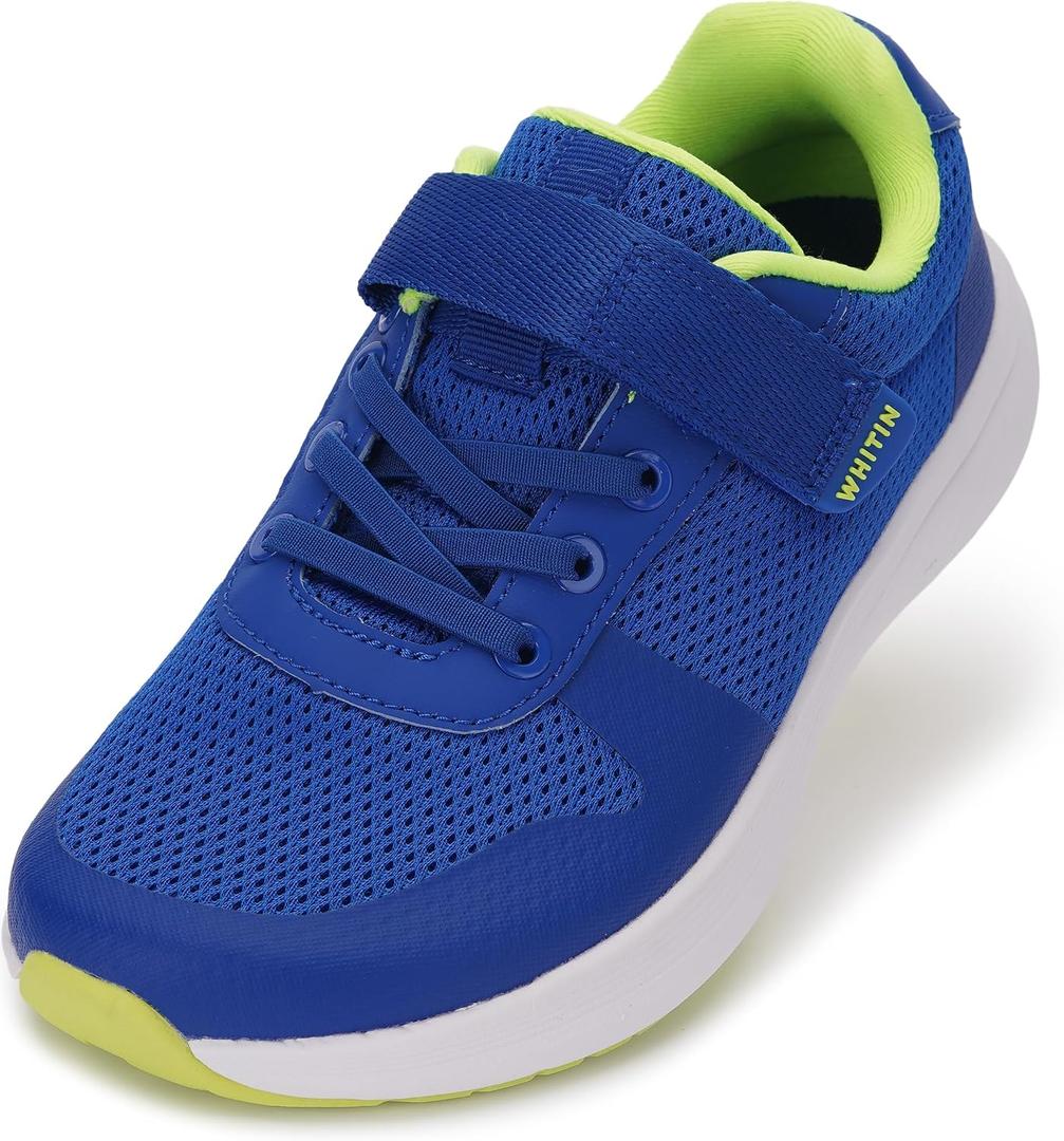 WHITIN Kids Wide Toe Box Running Tennis Shoes + Zero Drop Sole Sport Sneakers for Boys/Girls