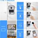 WiFi Wired Video Doorbell System,7 Inch High-Definition Monitor +Ring Camera,Remote/ID/Password/Fingerprints Unlock,Night Vision,Two-Way Intercom for Villa Home Apartment (2 Doorbell+4 Monitor)