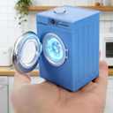 1:12 Scale Dollhouse Miniature Washing Machine, Real Rotating Drum with Openable Lid & Drain Pipe, Micro Landscape Decoration Accessories