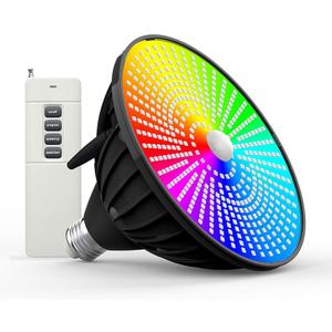 Pool Lights 120V 60W RGB Color Changing LED Pool Light Bulb for Inground Pool Replacement Bulb for Pentair and Hayward Fixture with (Black)
