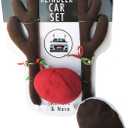 MOMONI Premium Reindeer Car Kit Antlers, Nose, Tail- Rudolph Set Reindeer Christmas Decoration Car Costume Auto Accessories