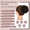 FREEMEIGE Messy Bun Hair Piece Human Hair Buns Hair Piece Claw Clip Bun Natural Curly Chignon Ponytail Fluffy Donut Updo Hair Pieces Messy Hair Buns Scrunchies for Women