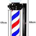 35-inch Barber Pole Red White Blue Stripes with LED Light, Traditional Barber Pole Outside Barber Shop Rotating Light Sign Light Box Rainproof Hairdressing Salon Save Energy Wall Lamp