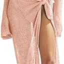 LANNEW Women's Swimsuits Cover Ups Set for Crochet Bathing Suit Hollow Out 2 Piece Bikini Coverup Beach Swimwear, S, Pink