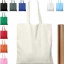 NPBAG 5 | 15 | 25 | 50 Pack 15'' X 16'' Natural Cotton Tote Bags, Lightweight Blank Bulk Cloth bags with 1pc of PTFE Teflon Sheet (5-Pack) (Medium)