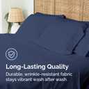 Cal King Size Flat Sheet - Hotel Quality Top Flat Bed Sheet Only - Ultra-Soft, Comfy, Breathable & Cooling - Fade & Wrinkle Free - Easy-Care, Stain & Shrink Resistant Bedding - Oeko-Tex - Navy Blue