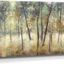 Tree Wall Art Canvas Painting: Forest Hand Painted Picture Abstract Nature Landscape Artwork Decor Modern Large Textured Print for Dining Room Bedroom Home Office (Tree Theme 04)