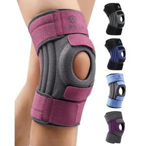 ABYON Knee Brace for Women & Men Meniscus Tear, ACL, Arthritis, Knee Support with Triple Side Stabilizers and Adjustable 360 Wraparound Strap for Maximum Knee Pain Support and Fast Recovery - Please Check How To Size Video (Medium, PaleVioletRed)