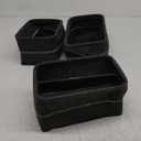 Set of 3 Dark Gray Fabric Rectangle Storage Bin Organizers in 2 Sizes