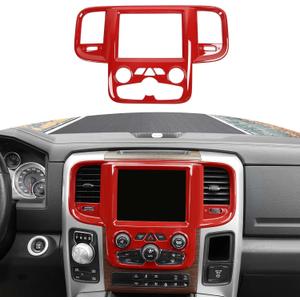 RT-TCZ for RAM Red Dashboard Display Screen Panel Trim Cover for Dodge RAM 2011-2017 Red Interior Accessories