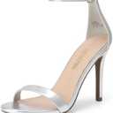 DREAM PAIRS Women's High Heels Flower Ankle Strap Stilettos Round Open Toe Dressy Sexy Sandals US 8.5