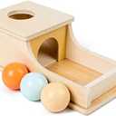 Busy edition Montessori Toys for Babies 6-12 Months Object Permanence Box Wooden Ball Drop Toy Play for 6 Month 1 2 3 Year Old Toddlers Infant Early Age Toy
