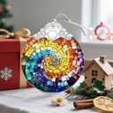 Christmas Ornament, Christmas Decoration, Stained Glass Ornament, Heirloom Keepsakes, Holiday Ornaments, Holiday Presents, Unique Xmas Gifts, Gift Exchange Ornaments, Gift Idea - Rainbow Spiral