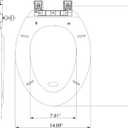 Elongated Toilet Seat with Slow Close & Quiet Close, 19 Inch Never Loosen Durable Lid, Polypropylene Easy to Install & Clean, White