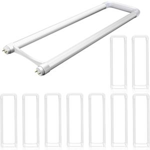 10 Pack T8 T10 T12 U-Bend Light Fixture,LED U Shaped Bulbs,18W(40W Equivalent),2200LM Super Bright,5000K Daylight,Dual-End Powered,Ballast Bypass,2FT LED U Bent Light Bulb for Office,School