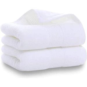 Hand Towels for Bathroom-100% Cotton Hand Towel (14 x 30Inch), Highly Absorbent and Quick Dry Face Washcloth, Home Soft Premium Towel for Hotel, Bath, Kitchen and Spa, Set of 2 (White)