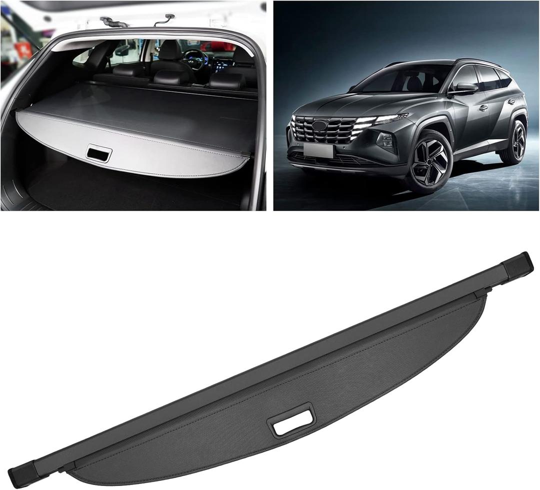 DiffCar Cargo Cover for Hyundai Tucson 2026 2025 2024 2023 2022 (Gas & Hybrid), Security Shade Shield Retractable Black Trunk Cover Shade for Hyundai Tucson 2022-2026 Car Accessories