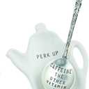 Mud Pie Caffeine Coffee Spoon Rest, White