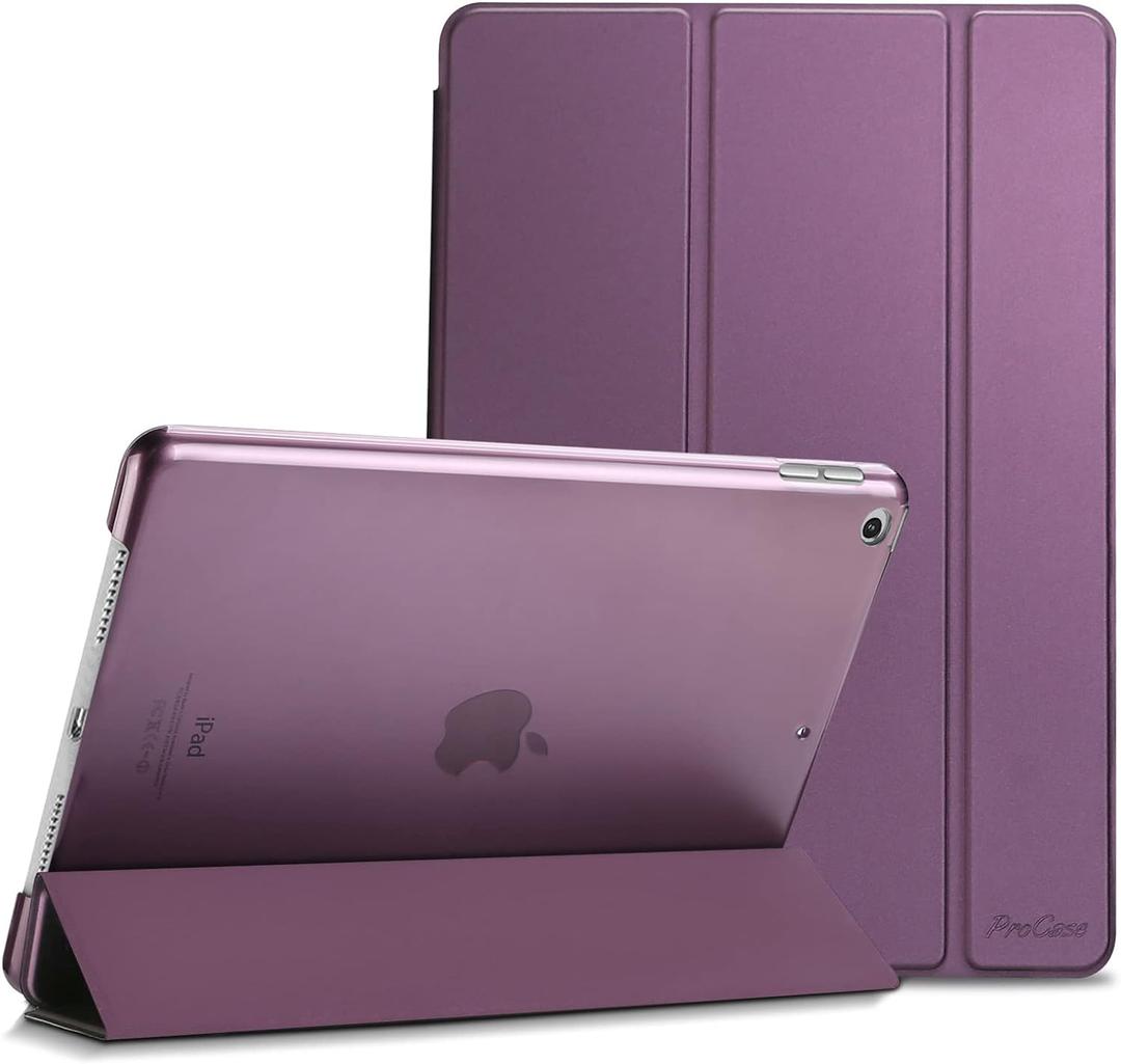 ProCase for iPad 9th/ 8th/ 7th Generation Case 10.2 Inch (2021/2020/2019 Release), 10.2 iPad Case 9th/ 8th/ 7th Gen Cover, Slim Smart Cover with Translucent Hard Shell Back - Purple