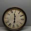 Bernhard Products Large Decorative Wall Clock 20 Inch Silent Non Ticking Battery Operated Quartz Vintage Stylish with Rustic Black Rim for Home Living/Dining Room Kitchen & Over Fireplace