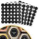 Vetacsion Set of 18 Magnetic Glass Spice Tins with 100 Preprinted Seasoning Label Stickers (Include Black Metal Wall-Plates)