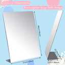 Amyhill 2 Pcs Counter Top Mirror Freestanding Single Self-Portrait Mirror Single Sided Acrylic Desk Glass for Tabletop Bedroom Office Bathroom Home Dorm (12 x 18 Inch)