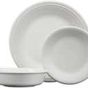 Fiesta® Classic Rim 3-Piece Dinnerware Set – Durable Ceramic, Lead-Free, Dishwasher/Microwave/Oven Safe – Made in USA Dinnerware - Beige