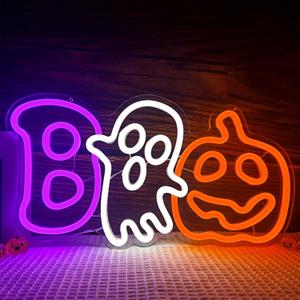 Halloween neon sign for Wall Decor Neon Halloween Sign for Bedroom Halloween Led Sign Light up sign for Game Room Man Cave Neon Halloween Decorations