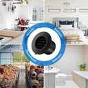 Soffit Vents 3 Inch, Hon&Guan Soffit Exhaust Vent Exterior Round Vent Cover with Built-in a Fly Screen for Bathroom Office Home, Black, 2Pcs