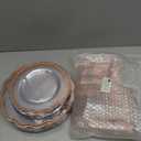 NOCCUR 150PCS Rose Gold Plastic Plates&Rose Gold Silverware-Include 30Dinner Plates, 30Salad plates, 90 Disposable Rose Gold Utensils- Ideal for Weddings/Party/Mother's Day