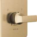Delta Velum 14 Series Single-Function Valve Trim Kit, Brushed Gold Handle Set for Shower Faucet System, Champagne Bronze T14037-CZ (Valve Not Included)
